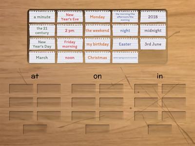 Prepositions of time