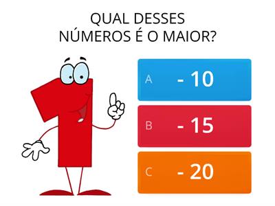 COMPARAÇÃO DE NÚMEROS INTEIROS