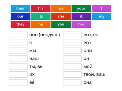 Personal pronouns and possessive adjectives