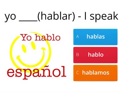 Present Tense AR Verbs Spanish