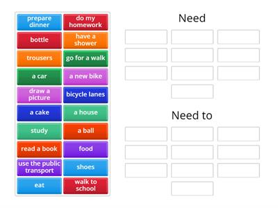 Need / need to 2