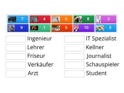 Ordne zu! Menschen Berufe A1 