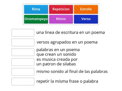 Elementos de la poesia - vocabilario