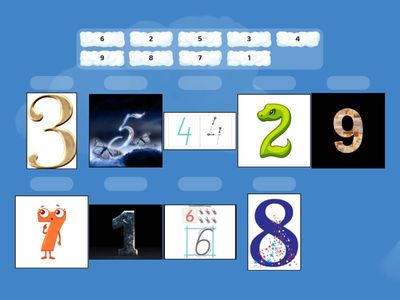 Поєднай цифри з їх зображеннями