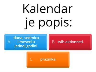 Kalendar 2. razred