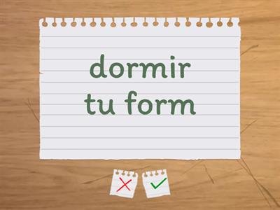 dormir and poder conjugation practice