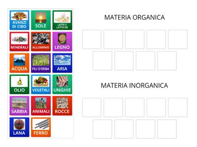 La materia organica e inorganica