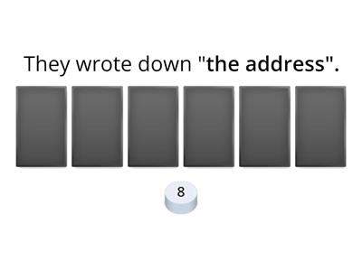 Wh questions - ask about the words in bold