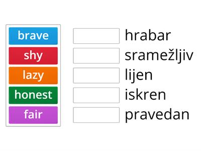 Adjectives describing character 1