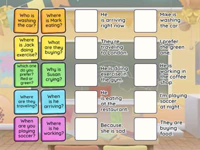 WH questions present continuous