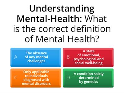 Mental Health Quiz (Summative Assessment) 