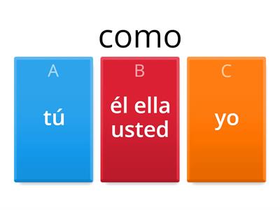conjugate present tense VERB: COMER
