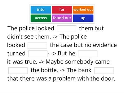 Sentences with phrasal verbs - 2