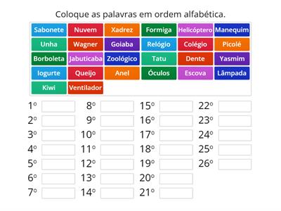 ORDEM ALFABÉTICA