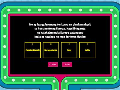 Q3M1 QUIZ: Unang Yugto ng Imperyalismo at Kolonyalismo sa Timog at Kanlurang Asya (Ika-16 hanggang Ika-17 Siglo)