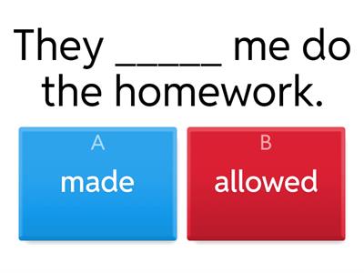 Make, Let, Allow & Be allowed to