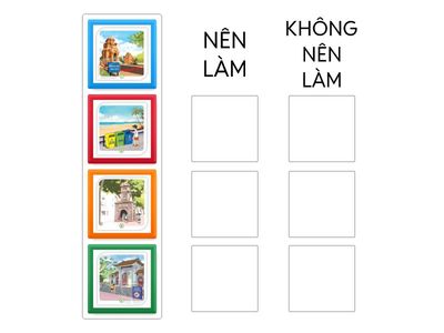 THÁM TỬ HÀNH VI: Quan sát các hình ảnh sau và sắp xếp các hành động vào nhóm phù hợp khi đi tham