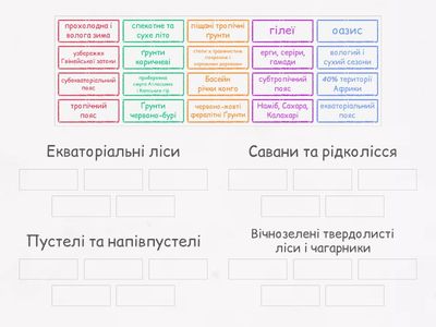 Природні зони Африки (географічне положення, клімат, грунти)
