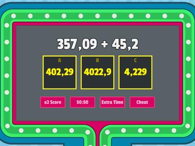 Suma y resta con decimales