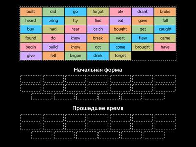 Неправильные глаголы, задание 3
