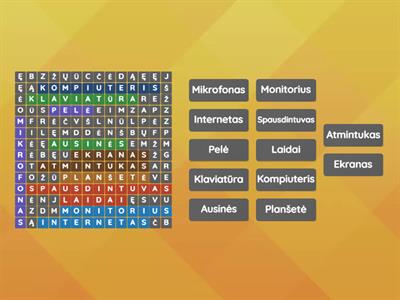 Išbrauk žodžius "Informacinės technologijos"