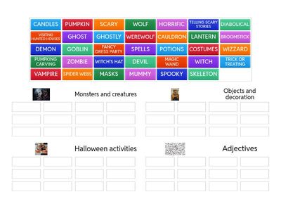 Halloween vocabulary - Pre int (adults / teens) 