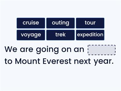 Synonyms for 'trip' II