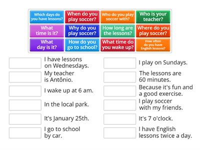 Match the questions and answers
