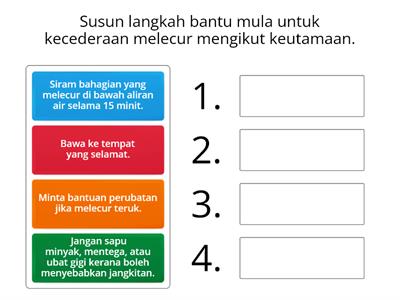 PK Tahun 5, Langkah bantu mula untuk kecederaan melecur.