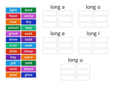 2.24 (sort 24 - within) Review- long a, e, i, o, u (yellow)