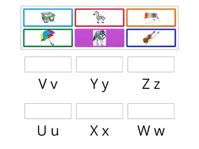 Alphabet from U to Z