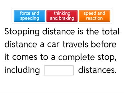 Stopping distances
