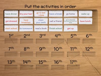 Daily routine- Put the activities in order 