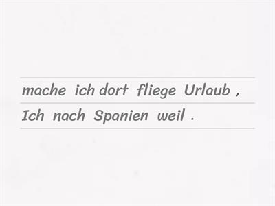 A2.1 zu Lekt. 2 : Weil - Sätze Reihenfolge 2