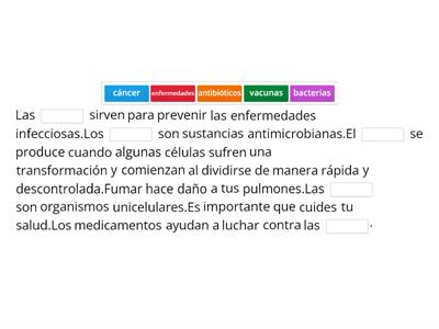 Repaso salud y enfermedad sencillo