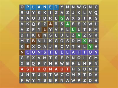 Найти слова (Английский язык. Астрономия. 11 класс)