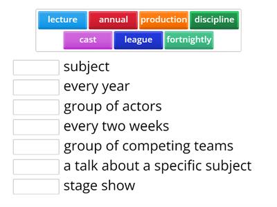 school club vocabulary