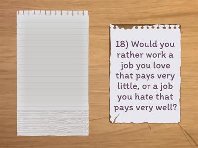 B2  "Would You Rather" questions  