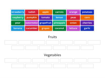 Fruits and vegetables