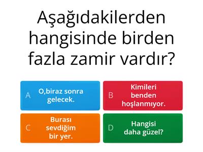 Türkçe 6.sınıf test zamirler