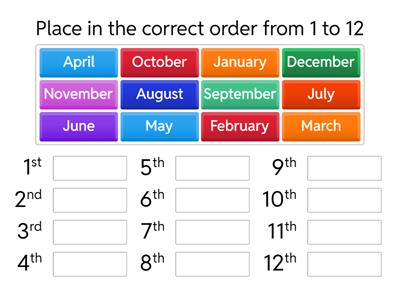 Vocab U 9: 12 Months of the Year