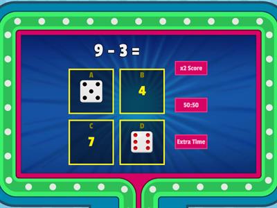  Subtraction Within 10 Game Show