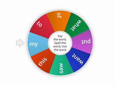 Sight Word Wheel (Purple)