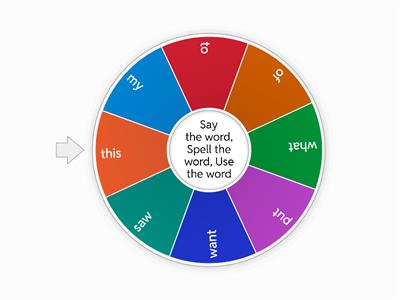 Sight Word Wheel (Purple)