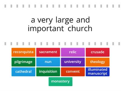 Church and Crusades Vocab