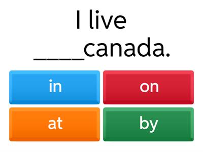 Preposition of place: In, On, At