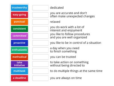 Interview strengths vocabulary