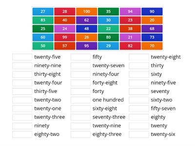 Rooftops 3 - Start - Numbers from 20 to 100