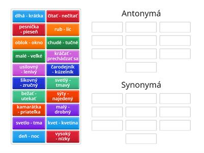 Antonymá, synonymá