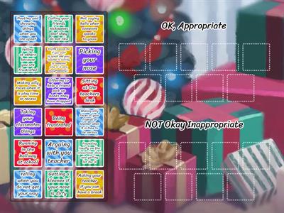 Appropriate and inappropriate behaviors